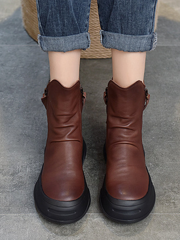 Original Irregular Casual Zipper Booties