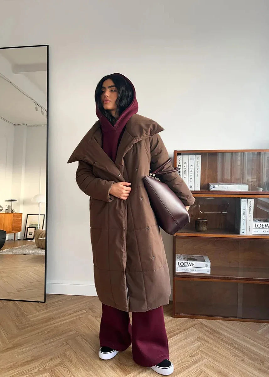 Plush Oversized Belted Puffer Coat