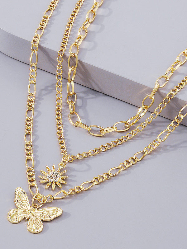 Butterfly Shape Layered Necklaces Accessories