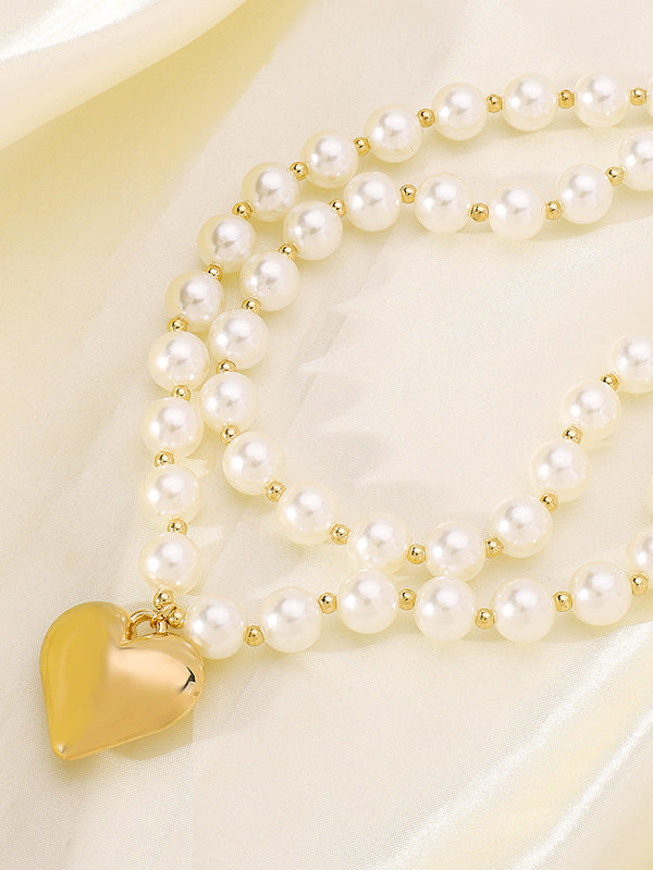 Beaded Heart Shape Dainty Necklace Necklaces Accessories