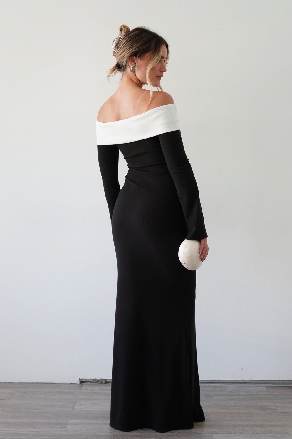 Aeris Off-shoulder Maxi Knit Dress