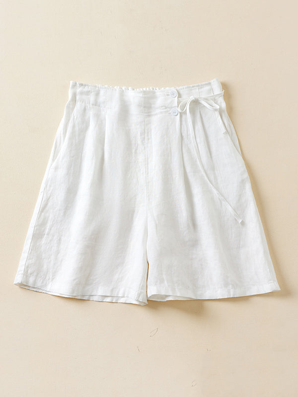 Loose Elasticity Solid Color Shorts Bottoms