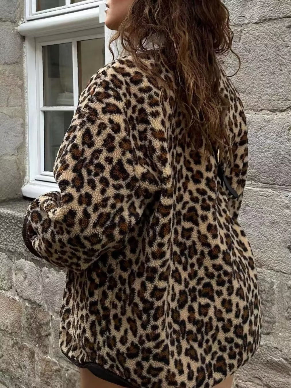 Chic Leopard Print Loose Jacket