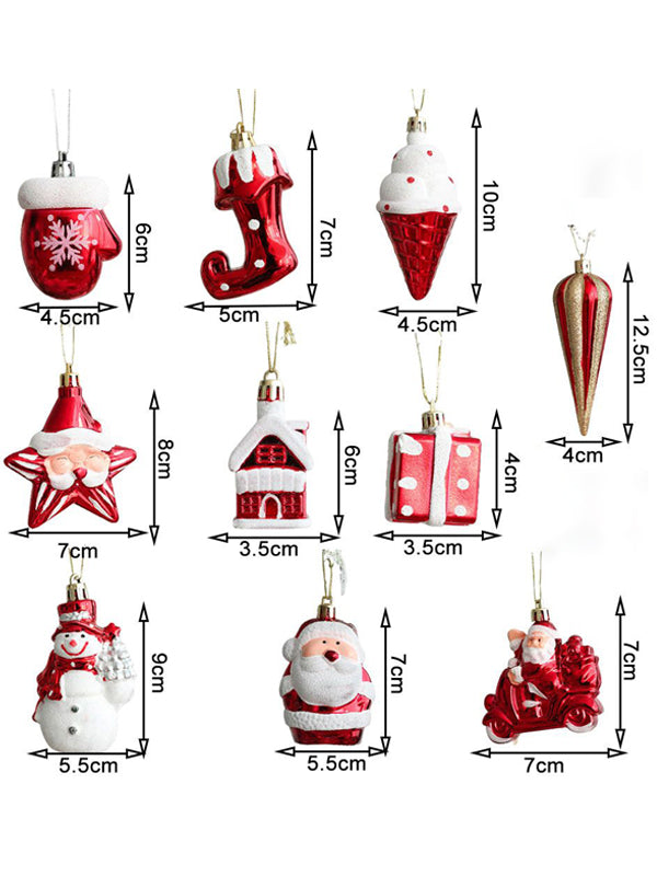 2 Pcs New Snowman House Ice Cream Christmas Xmas Tree Decorations Pendant