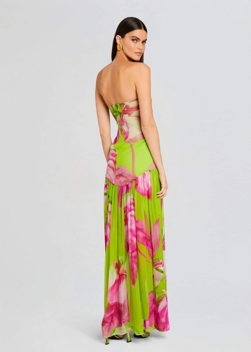 Nydia Floral Printed Strapless Maxi Dress