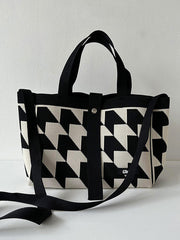 Contrast Color Split-Joint Woven Bags Handbags