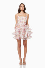 Monica Floral Printed Ruffle Mini Dress