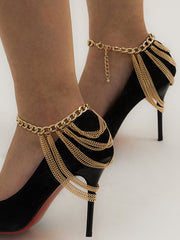 Simple Multi-Layered Tassels Chains Anklets