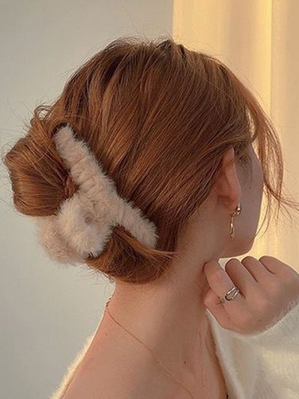 Solid Color Velvet Hair Clips