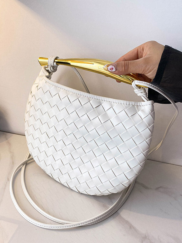 Geometric Shiny Woven Crossbody Bags Handbags