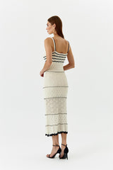 Nan Contrast Crochet Maxi Slip Dress