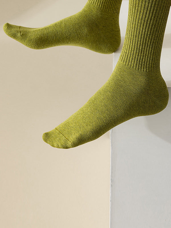 Pleated Solid Color Socks