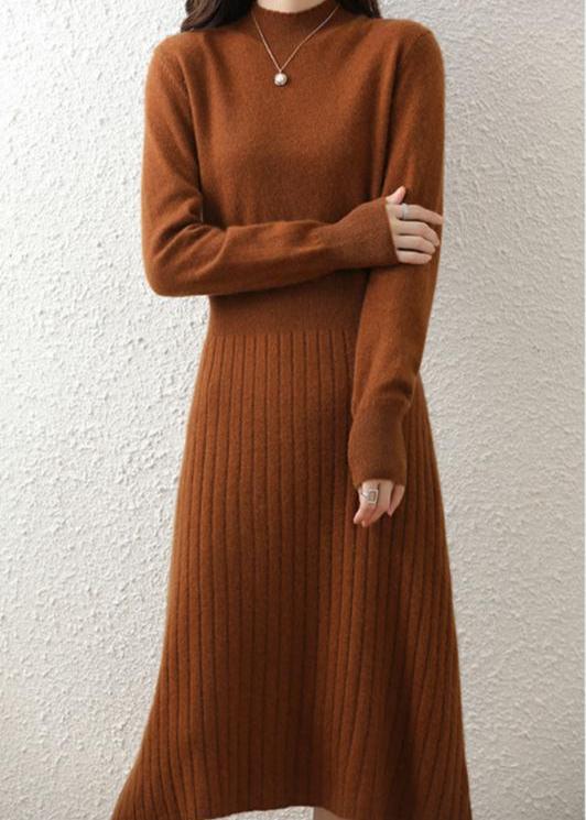 Luxe Wool Ribbed Midi Dress