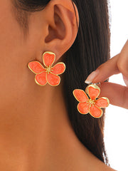 Flower Shape Tasseled Drop Earrings