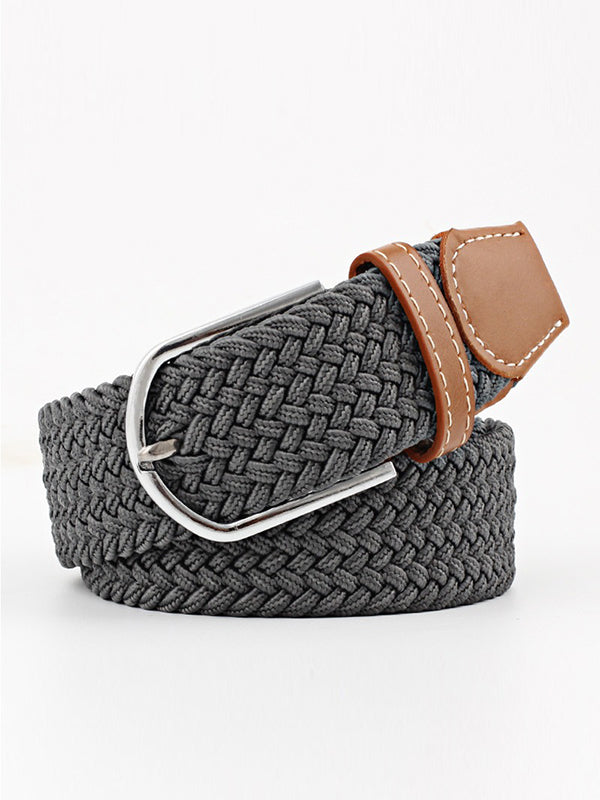 20 Colors Simple Contrast Color Weave Belt