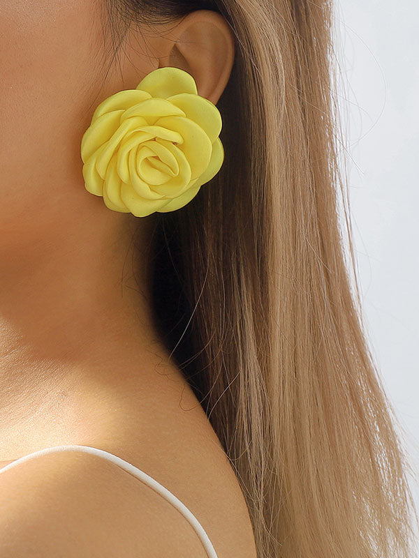 Three-Dimensional Flower Earrings Accessories