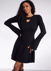 Chic Heart Cutout Sweater Dress