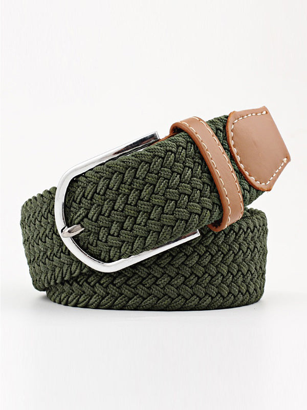 20 Colors Simple Contrast Color Weave Belt