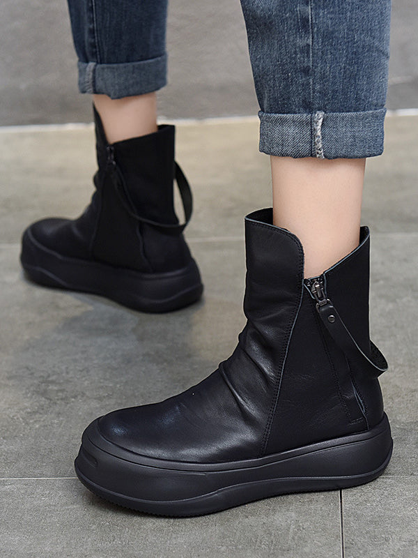 Original Irregular Casual Zipper Booties