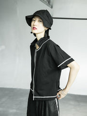 Original Irregularity Lapel T-Shirts Tops