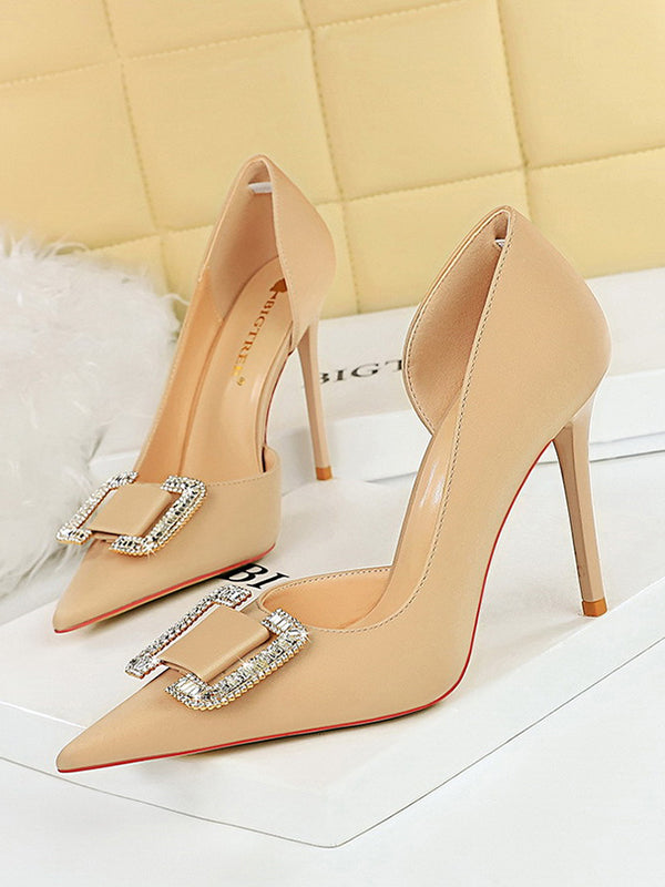 Pointed-Toe Shallow Cut Pumps Scarpin Salto