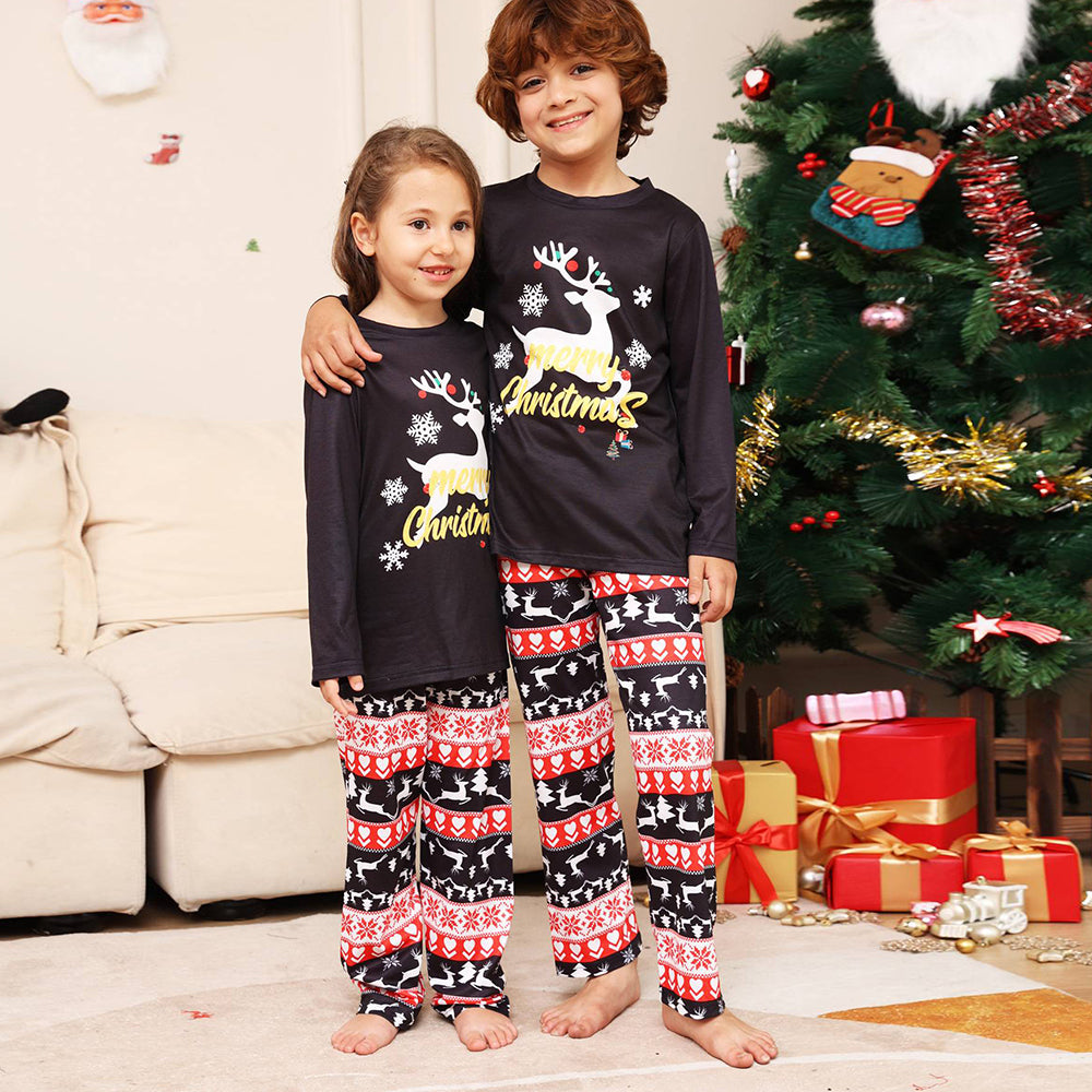 Christmas Family Matching Pajamas Set Black Deer Pajamas