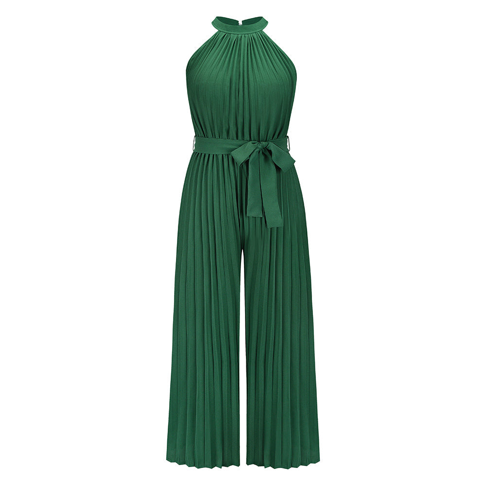 Walter Plisse Halter Neckline Jumpsuit