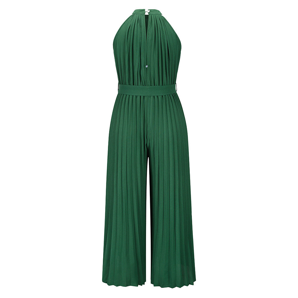 Walter Plisse Halter Neckline Jumpsuit