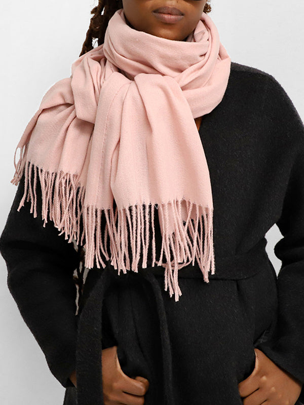 Solid Color Tasseled Shawl&Scarf