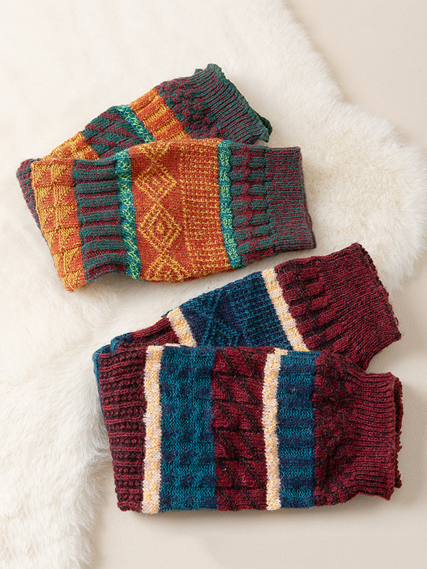 Casual Keep Warm Contrast Color Leg Warmers Accessories