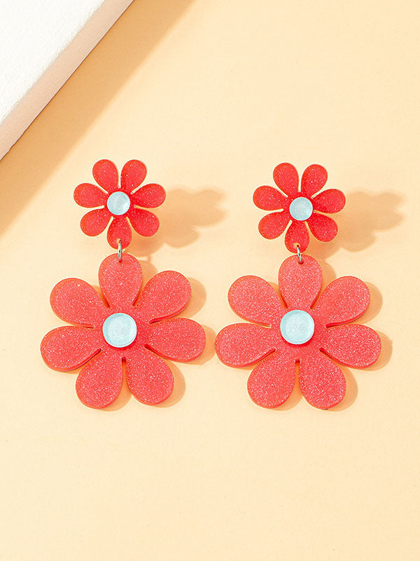 Flower Shape Drop Earrings Earrings Accessories