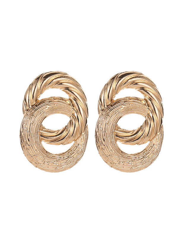 Geometric Hollow Solid Color Drop Earrings