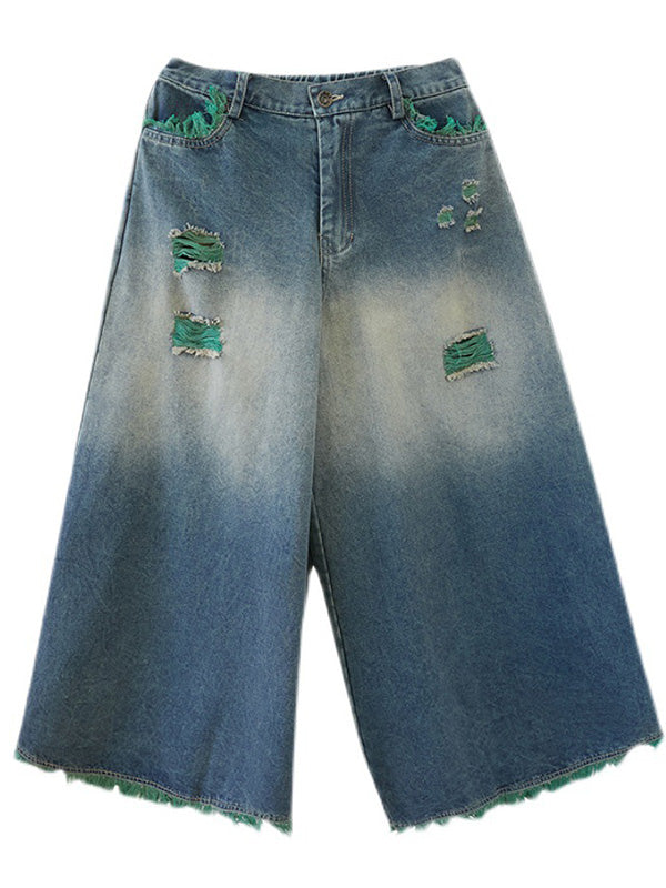 Original Split-Joint Column Wide Leg Jean Pants