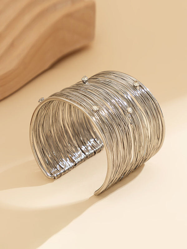 Hollow Rhinestone Solid Color Split-Joint Bracelet Accessories