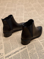 Elasticity Pointed-Toe Solid Color Split-Joint Boots Chelsea Boots