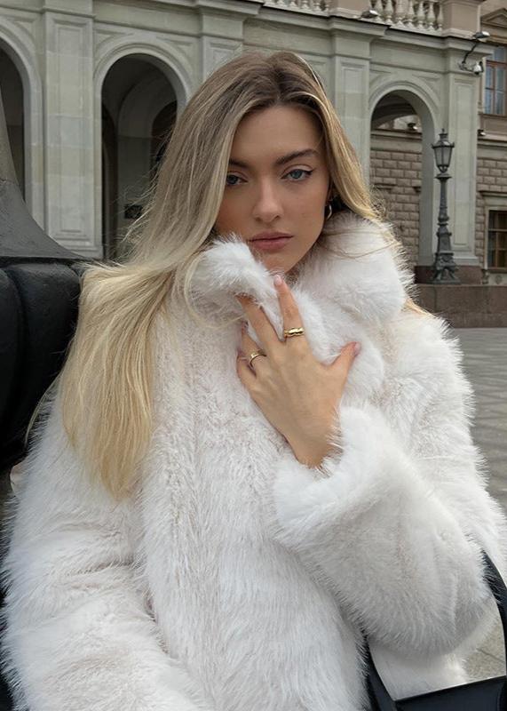 Luxe White Faux Fur Short Coat