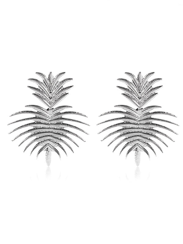 Leaves Shape Solid Color Drop Earrings