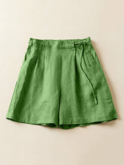 Loose Elasticity Solid Color Shorts Bottoms