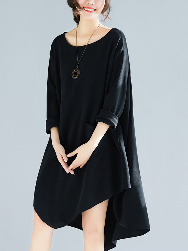 Loose Cropped A-Line Shirt Dress