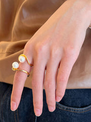 Contrast Color Flower Shape Split-Joint Rings Accessories