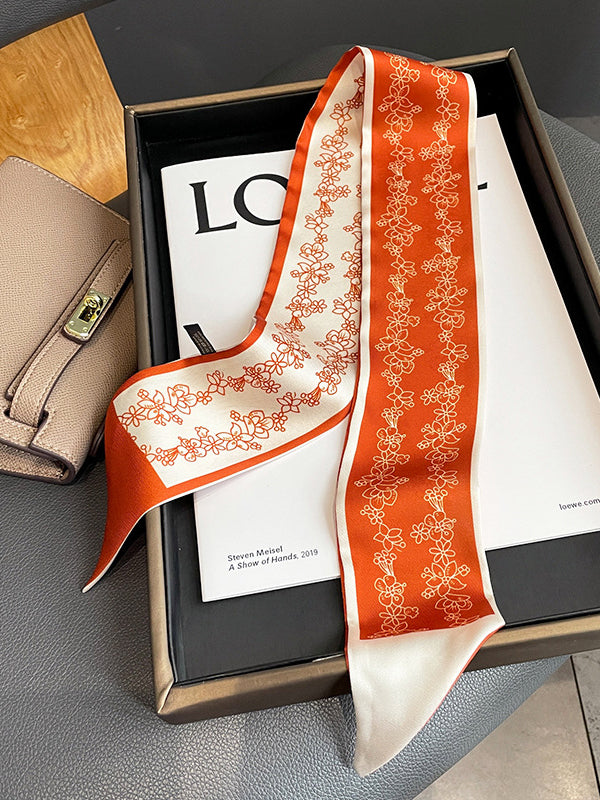 Contrast Color Flower Print Scarf