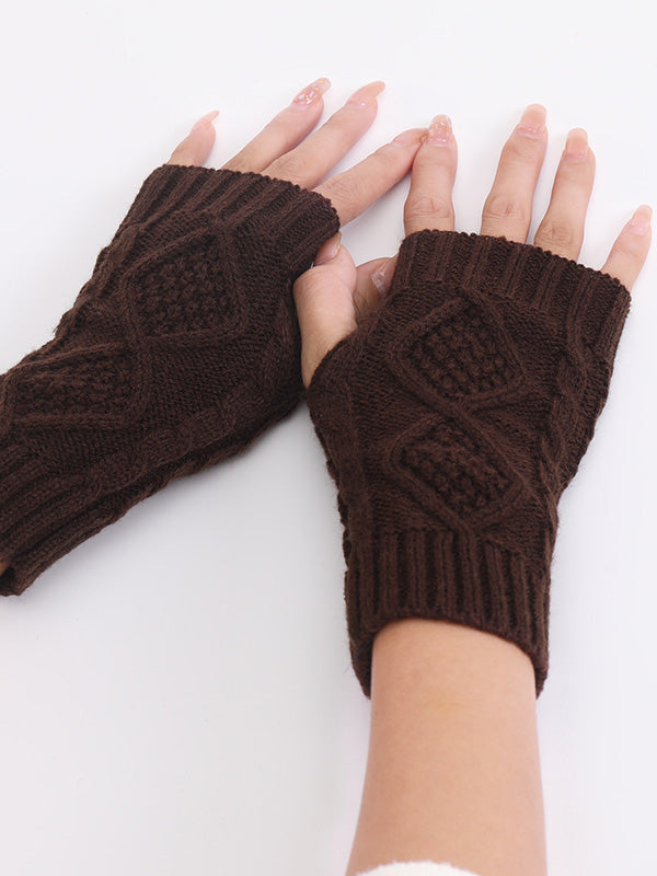 Simple 9 Colors Jacquard Knitting Gloves