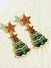 Christmas Tree Star Earrings Accessories