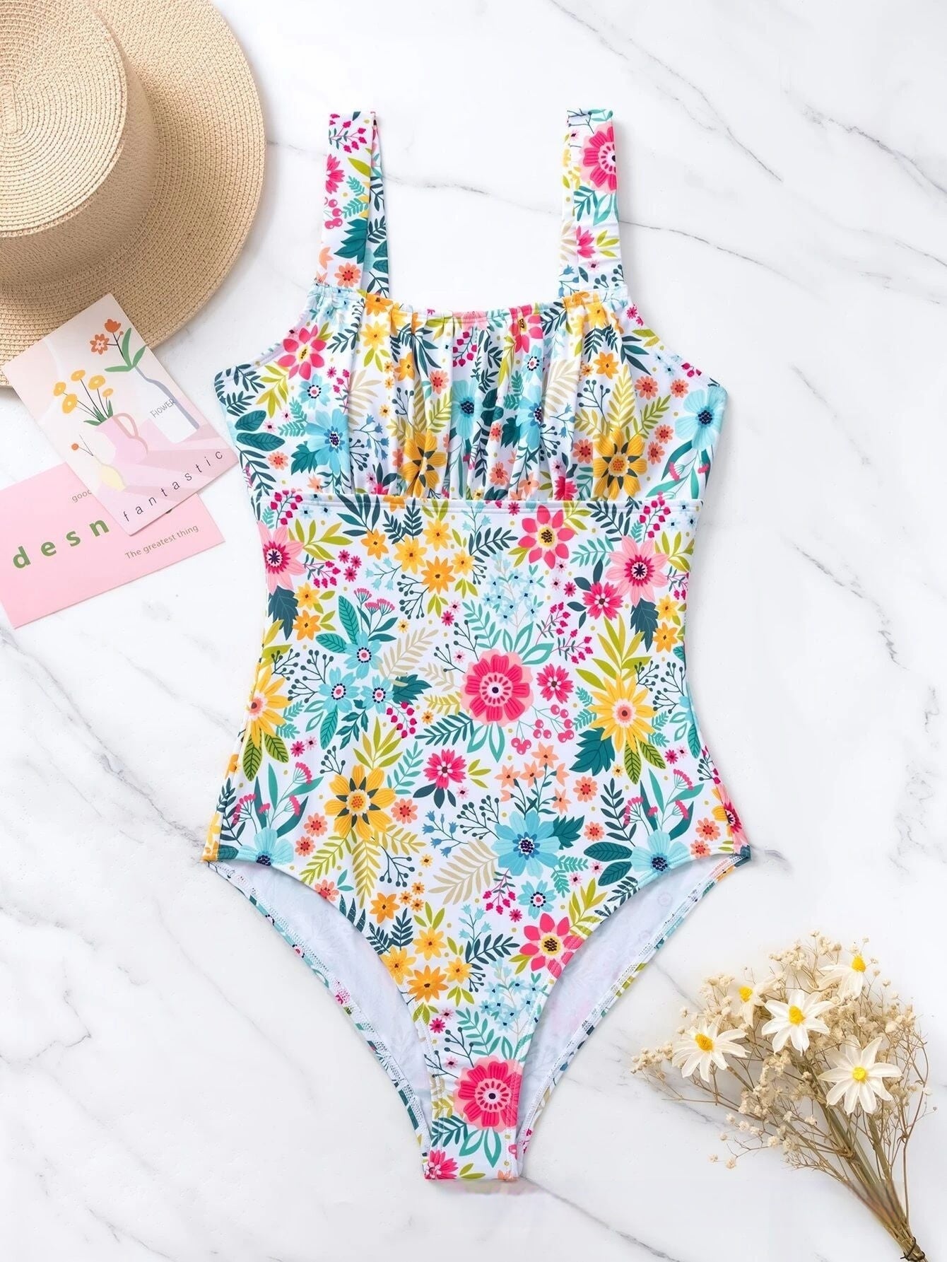 Blooming Meadow Square-Neck One-Piece Swimsuit