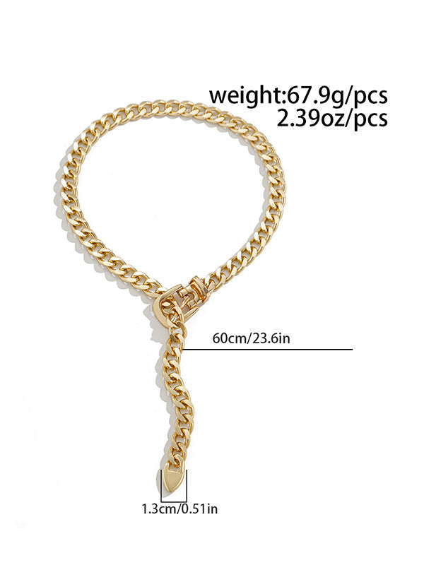 Chains Geometric Solid Color Necklaces Accessories