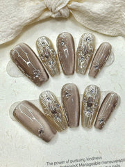 Detachable Embossed Press-On Nails