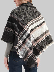 Triangle Fringed Keep Warm Plaid Shawl&Scarf