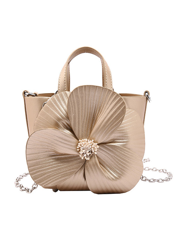 Flower Shape Pleated Split-Joint Bags Crossbody Bags Handbags Tote Bags