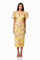 Sally V-neck Floral Midi Dress