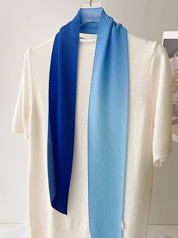 Gradient Pleated Sun Protection Shawl&Scarf